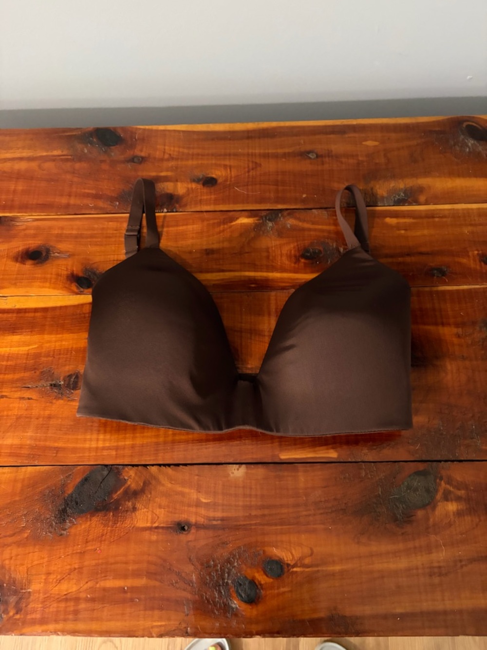 SKIMS Smooth Lightly Padded Bra - Chocolate Brown - 34DDD